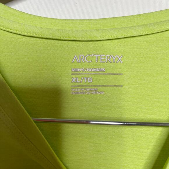 Arc'teryx Men Cormac Logo Short Sleeve T-Shirt Tee Top Neon Green  Size XL - Picture 3 of 5